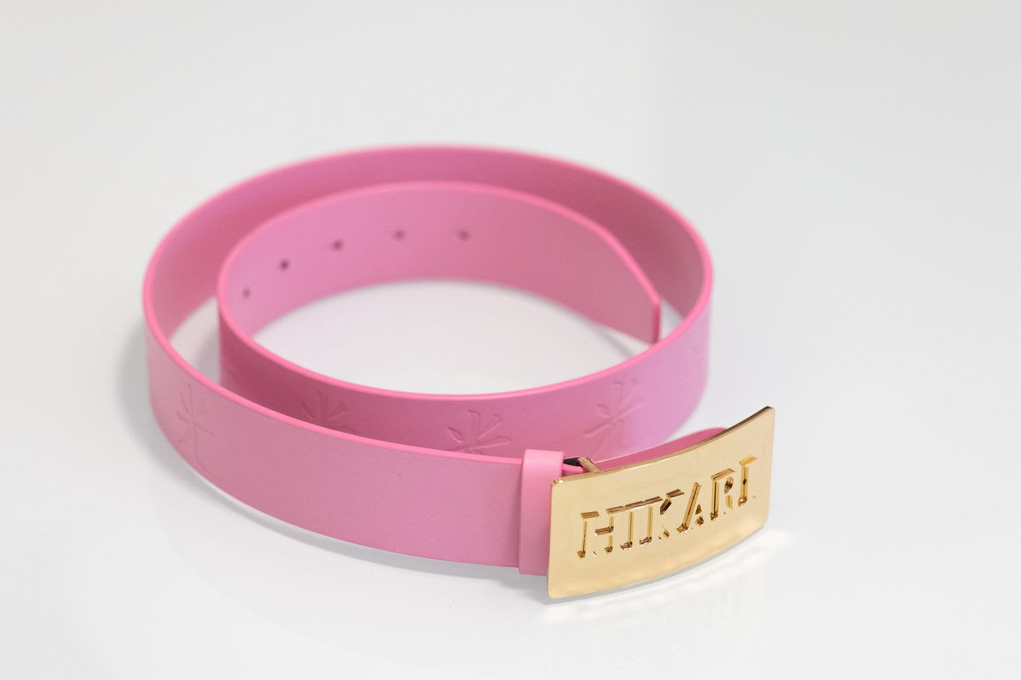 HIKARI leather belt with gold buckle