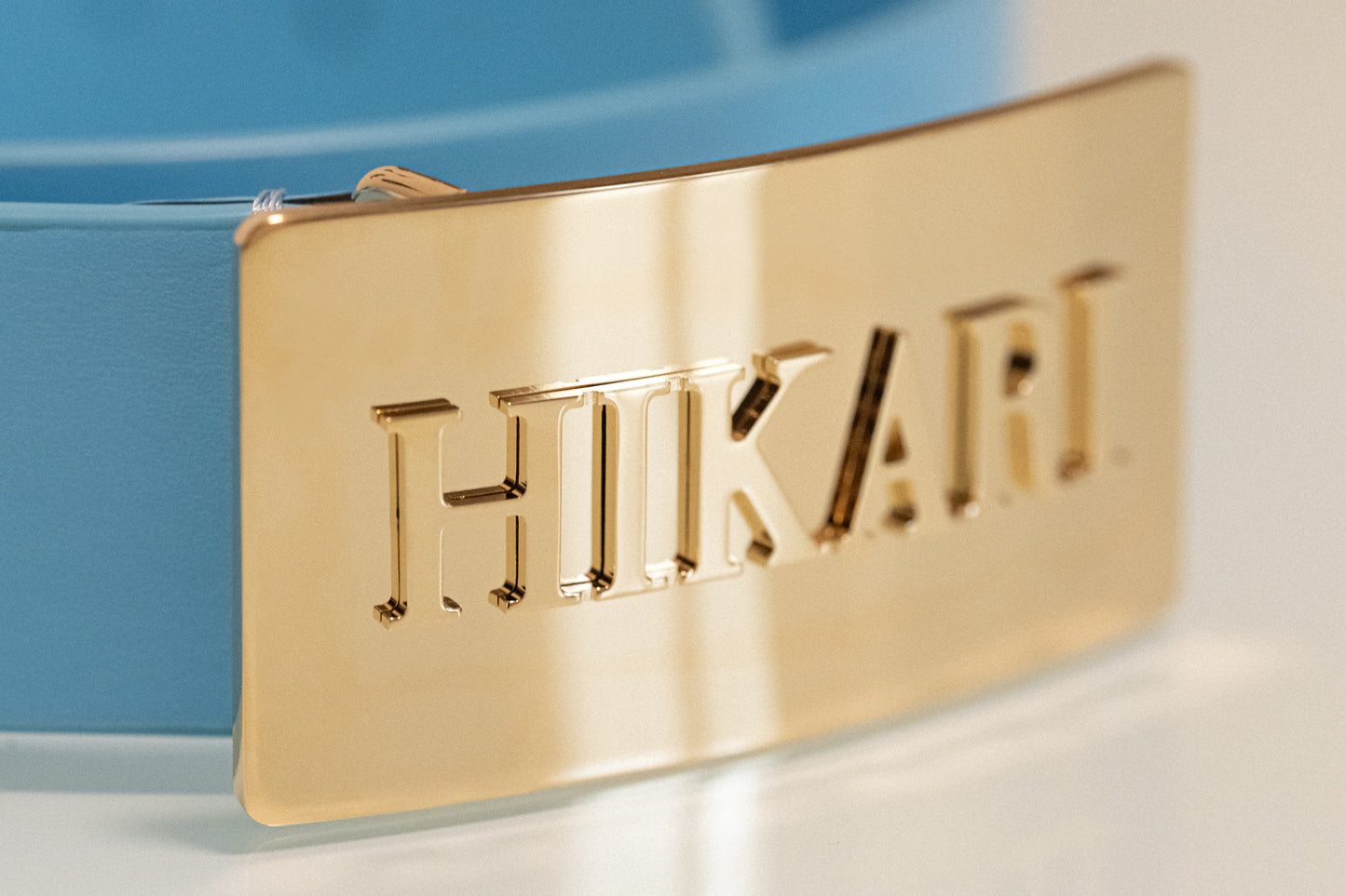 HIKARI Leather Belt with Gold Buckle